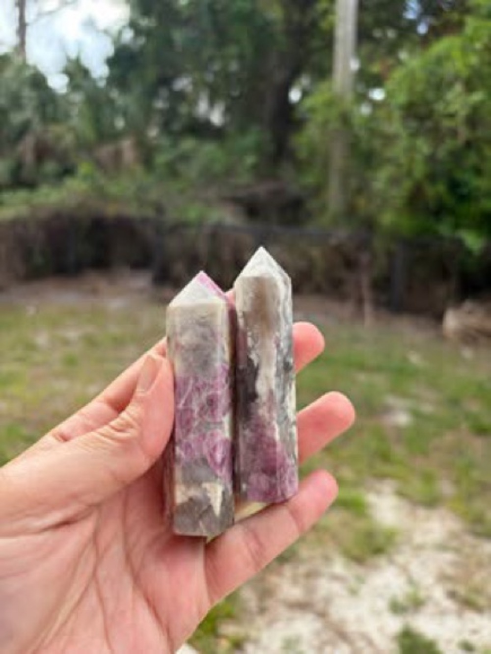 Pink Tourmaline in Quartz Towers - Vibrant Rubellite Inclusions (Both)
